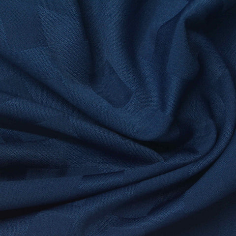 Navy Tone-on-Tone Check Jacquard, Polyester