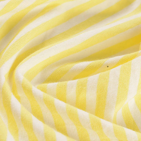 Yellow Horizontal-Stripe Knit, Cotton, 150 gsm, ref EF-12206