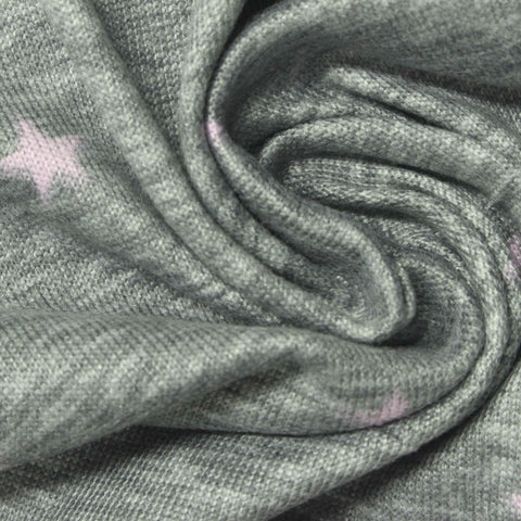 Pink Stars Jersey Knit, Polyester