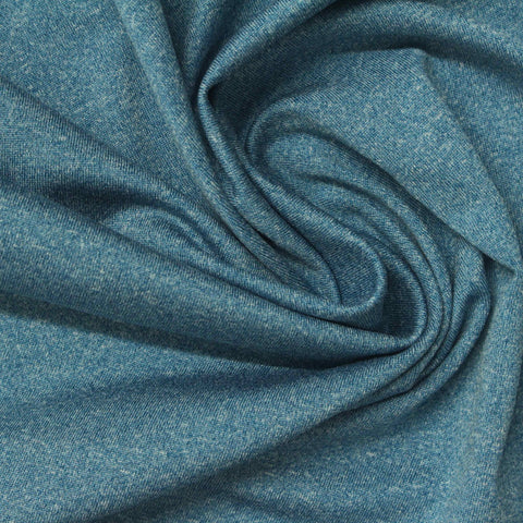 Blue Marl Milk Silk Knit, Polyester, 170 gsm