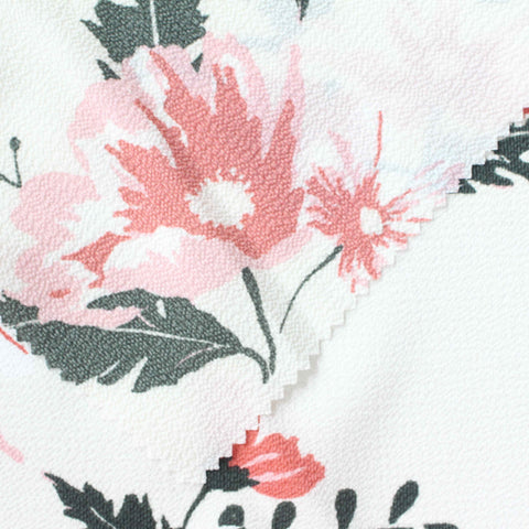 Pink Floral Chiffon, Polyester, 130 gsm