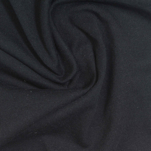 100% Cotton Jersey Knit Fabric, 180 gsm, 175 cm — Black