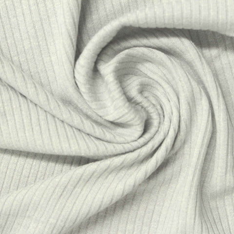 Grey Heather Rib Knit, Poly-Viscose