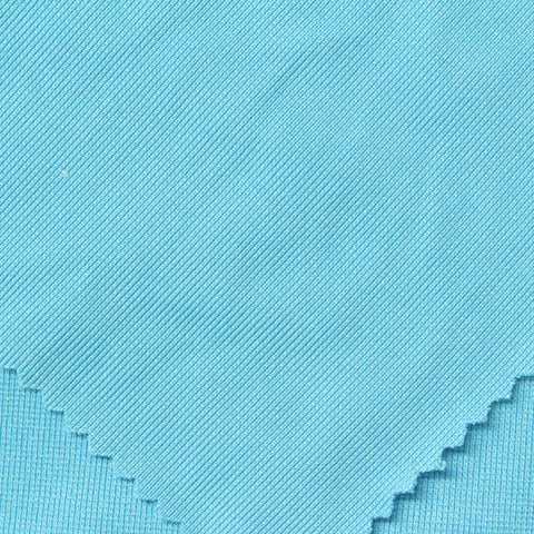 Polyester Stretch Rib Knit Fabric, 260 gsm, 180 cm — Blue