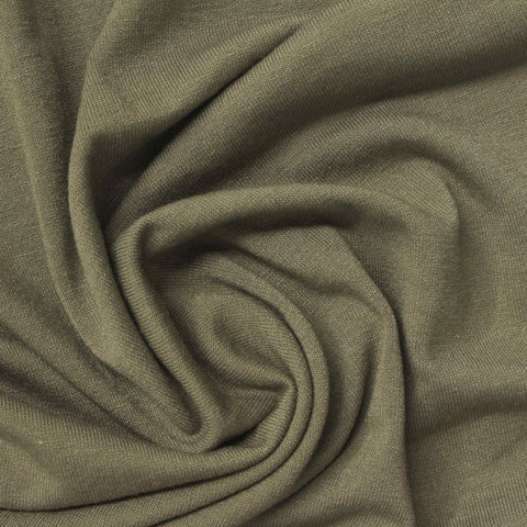 Polyester Viscose Stretch Jersey Knit Fabric, 210 gsm, 160 cm — Khaki