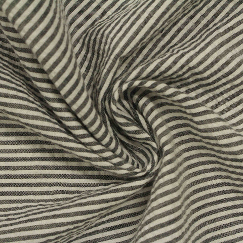 Polyester Cotton Seersucker Fabric, 120 gsm, 145 cm — Brown
