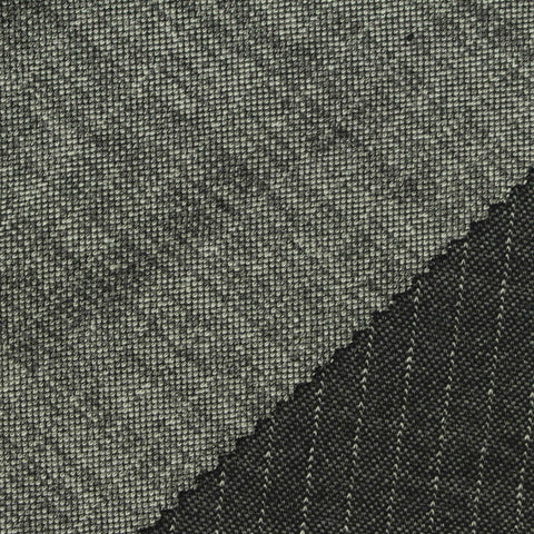 White Vertical-Pinstripe Interlock Knit, Viscose-Poly, 270 gsm