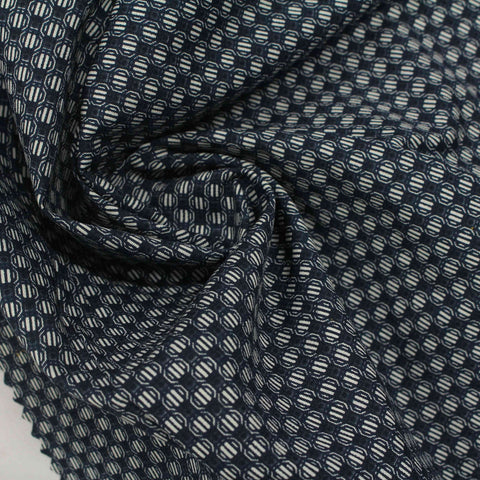 Jacquard 100% Cotton Poplin Fabric, 112 gsm, 145 cm — Navy