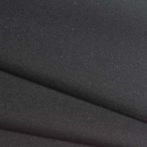 Viscose Nylon Stretch Ponte Knit Fabric, 300 gsm, 155 cm — Black