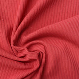 Polyester Stretch Rib Knit Fabric, 195 gsm, 150 cm — Red — photo 2