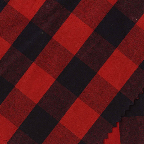 Red Check Poplin, Cotton, 145 cm, ref EF-206222