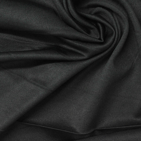 Brushed Polyester Stretch Jersey Knit Fabric, 148 gsm, 180 cm — Black