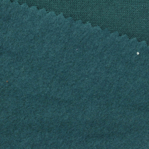 Brushed Polyester Cotton French Terry Fabric, 250 gsm, 175 cm — Green, ref EF-241270
