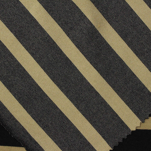 Black Horizontal-Stripe Ponte Knit, Viscose