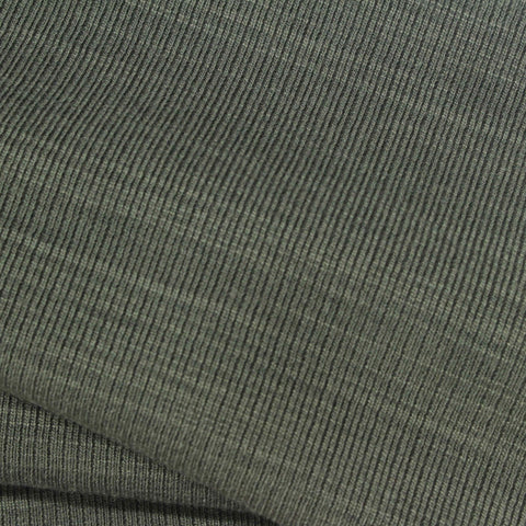 Dark Green Marl Rib Knit, Polyester, 390 gsm