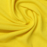 Polyester Viscose Stretch Rib Knit Fabric, 253 gsm, 133 cm — Yellow — photo 2