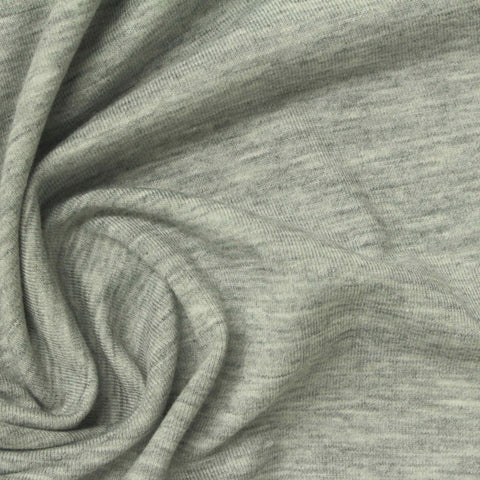 Light Grey Marl Jersey Knit, Poly-Viscose, 210 gsm