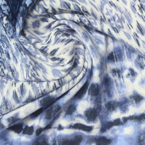 Blue Abstract Jersey Knit, Polyester, 180 gsm