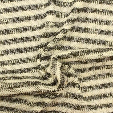 Cream Stripe Chunky Knit, Cotton-Poly