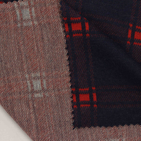 Navy Plaid Jacquard, Poly-Viscose, 260 gsm, 160 cm, ref EF-210311