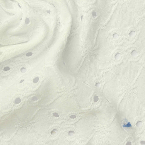 Off-White Eyelet Knit, Polyester