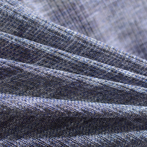 Blue Marl Rib Knit, Viscose-Poly