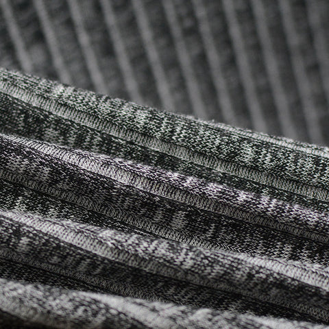 Grey Marl Rib Knit, Viscose-Poly, 250 gsm, 150 cm
