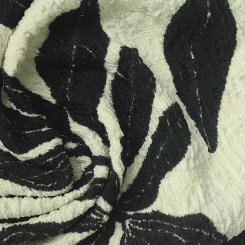 Black Leaves Warp Knit, Polyester