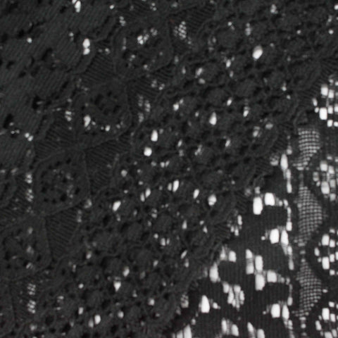 Black Geometric Lace, Cotton-Nylon