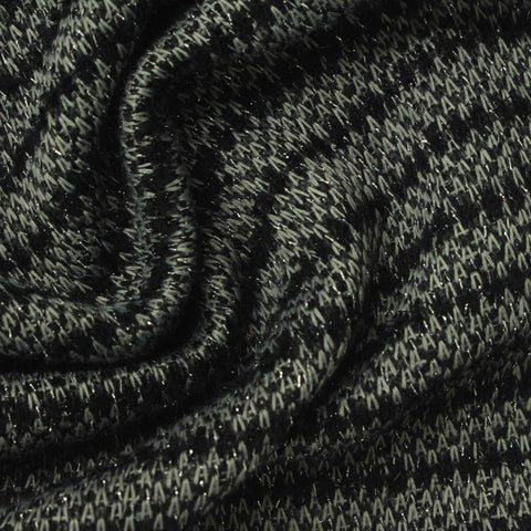 Dark Grey Horizontal-Stripe Bouclé, Polyester