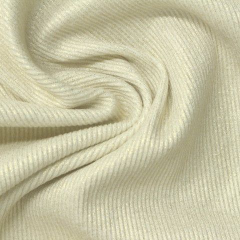 Cotton Stretch Rib Knit Fabric, 240 gsm, 124 cm — Beige