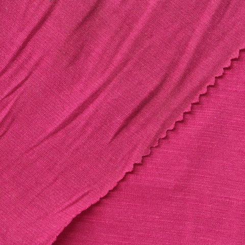 Slub Polyester Viscose Stretch Jersey Knit Fabric, 171 gsm — Pink