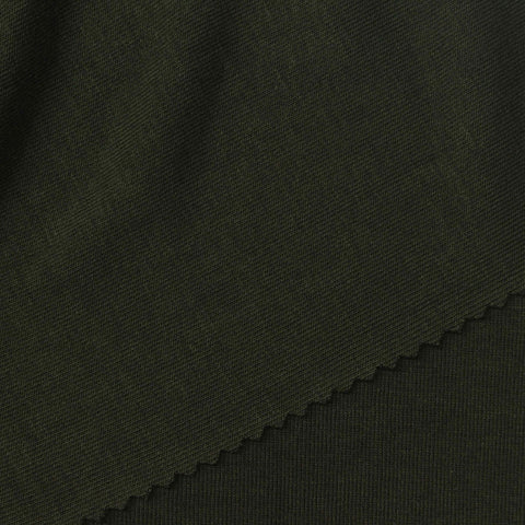 Viscose Polyester Stretch Rib Knit Fabric, 220 gsm, 160 cm — Green