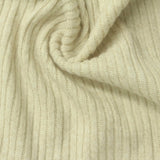 Brushed Polyester Stretch Rib Knit Fabric, 190 gsm, 155 cm — Khaki — photo 2