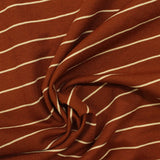 Rust Horizontal-Stripe Piqué Knit, Viscose-Nylon — photo 2