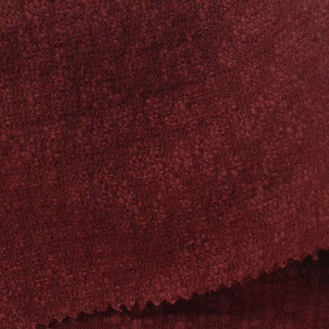 Slub Polyester Cotton Stretch Chunky Knit Fabric, 365 gsm, 140 cm — Red