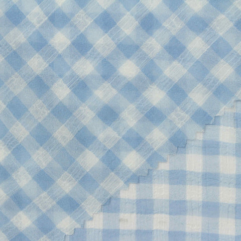 Light Blue Gingham Woven, Polyester