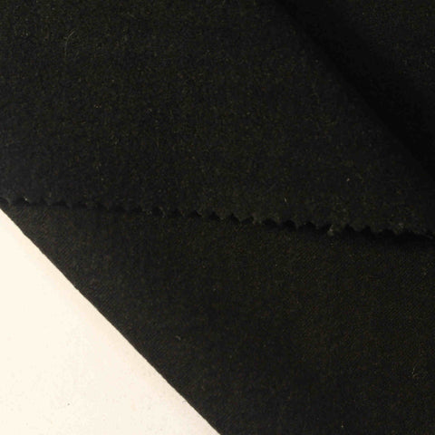 Jacquard Brushed Viscose Nylon Blend Stretch Knit Fabric, 440 gsm, 160 cm — Black