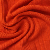 Polyester Viscose Stretch Rib Knit Fabric, 285 gsm, 135 cm — Orange — photo 2