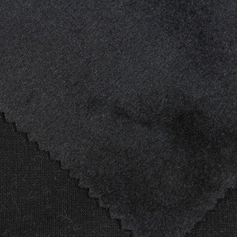 Polyester Stretch Velvet Fabric, 260 gsm, 165 cm — Black