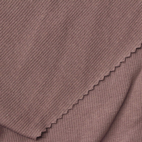 Dusty Mauve Rib Knit, Cotton