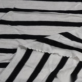 Black Horizontal-Stripe Jersey Knit, Viscose — photo 2