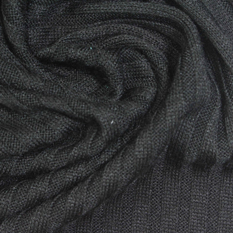 Polyester Stretch Rib Knit Fabric, 240 gsm, 158 cm — Grey