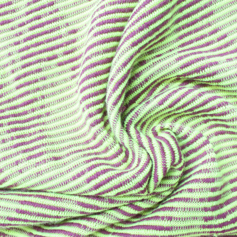 Purple Horizontal-Stripe Pointelle Knit, Poly-Cotton