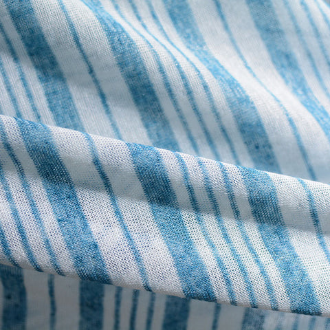 Blue Vertical-Stripe Chunky Knit, Viscose