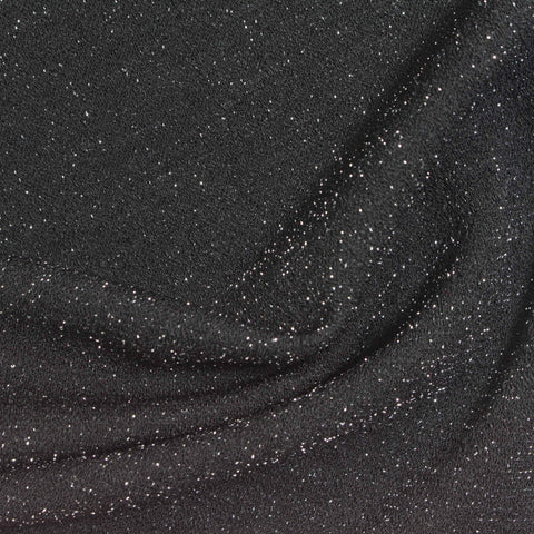 Black Glitter Linen-Look, Polyester