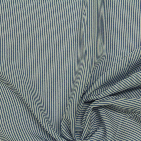 Blue Vertical-Stripe Woven, Viscose