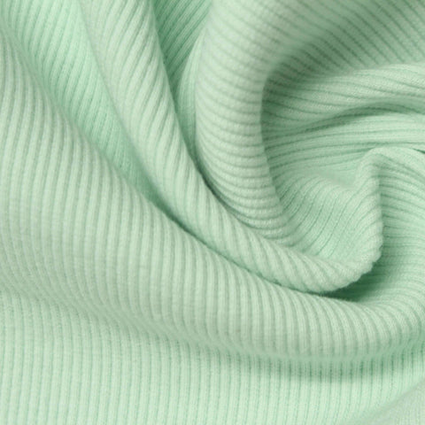Mint Ribbed Rib Knit, Cotton-Poly