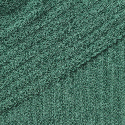 Viscose Polyester Rib Knit Fabric, 190 gsm — Green