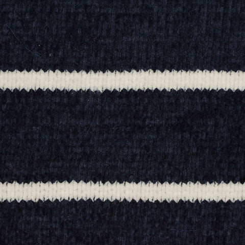 Navy Horizontal-Stripe Chenille, Polyester